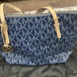 Michael Kors navy MK tote